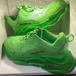 Balenciaga Triple S Clear Sole Trainers in Neon Green (Green)